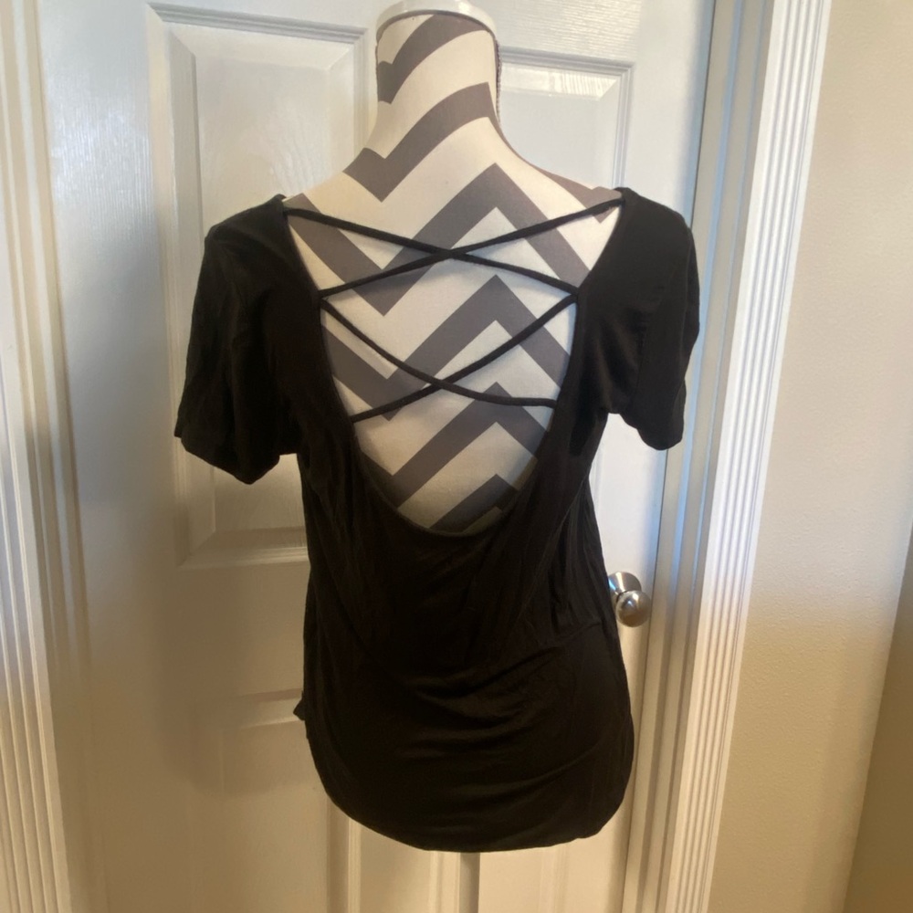 Hollister womens tee shirt with strappy back